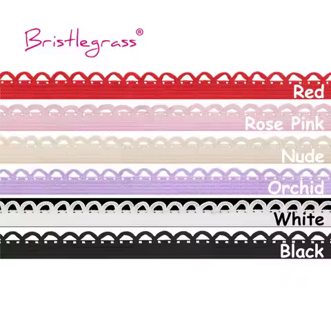 BRISTLEGRASS 50 100 Yard by Roll 3/8" 10mm Picot Loop Lace Trim Elastics Decorative Spandex Band Und