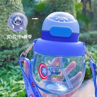 [𝓛𝓲𝓶𝓮𝓲.𝓢𝓽𝓸𝓻𝓮] Bình nước ống hút nhựa PCT cao cấp Captain Avengers Frozen Gấu dâu Lotso 750ml cho trẻ
