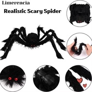 LIMERENCIA Halloween Giant Realistic Spider, Soft Plush Decoration Large Black Spiders,  Simulation 