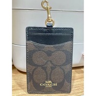 COACH - 老花 LOGO 經典馬車 PVC 皮革 證件套 票卡夾