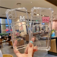 Soft Case Silikon Transparan Motif Beruang / Kelinci Untuk Oppo A15