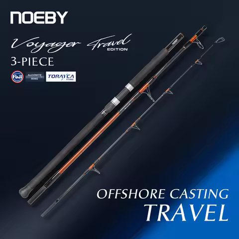 Noeby 3 Sections Voyager Travel Popping Fishing Rod 2.49m Fuji Parts Big Game Fishing GT Kingfish Of