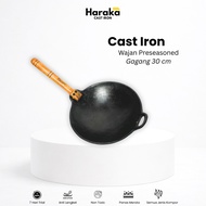 Pre-Seasoned Cast Steel Wok 30 cm Cast Iron Wok/ Cast Iron Wok