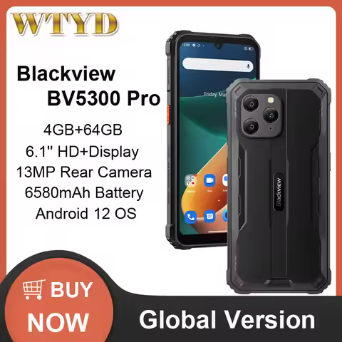 Blackview BV5300 Pro Rugged Phone 4GB+64GB IP68 Waterproof 6580mAh 6.1 inch Android 12 Helio G35 Oct