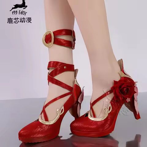 Comic game women Elysia Cosplay Shoes Honkai Coser red high heeled cos shoes costumes