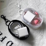 [Dhin] al Clear Data Cable Storage Box Outdoor Travel Headset Storage Bag Data Cable Round Storage B