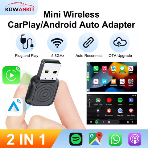 2026 Carlinkit Wireless CarPlay Android Auto Smart Mini Adapter Plug & Play BT5.4 Wifi5.8G for VW Ni