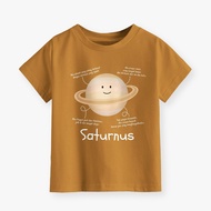 IBRAKIDS - Boys and Girls Tops with Planet Saturn Motif in Almond Color