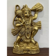 Brass Mahabali Hanuman with Sanjeevani Parvat Wall Hanging ( Length: 5.5 inches (13.7 cm), Height: 1