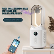 TIM- F8 Bladeless Fan, 3-in-1 Bluetooth Night Light, New Home Desktop Rechargeable USB Vertical Mini