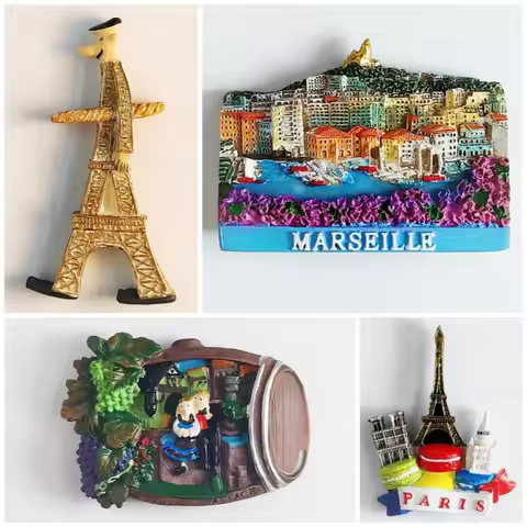 France Marseille Fridge Magnets Rocamadour Travelling Souvenirs Paris the Eiffel Tower Saumur Fridge