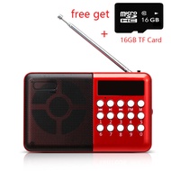 Portable Mini FM Radio Pocket Radio JOC Portable Rechargeable Digital AM Pocket USB Micro SD TF Card