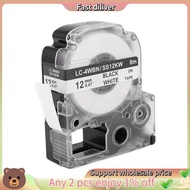 5 Pack Replace -4WBN LC-4WBN9(SS12KW) Label Tapes for  LabelWorks LW300 LW400 LW500 LW700 Black On W