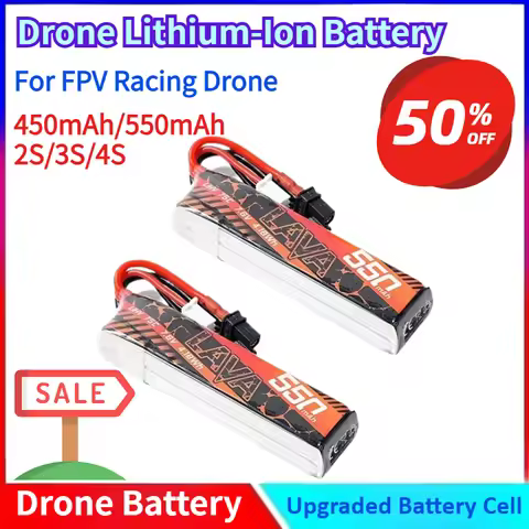 New 450/550mAh 75C 2S/3S/4S 7.6V/11.4V/15.2V Battery XT30 Connector 2PCS for Pavo20 Pro FPV Racing D