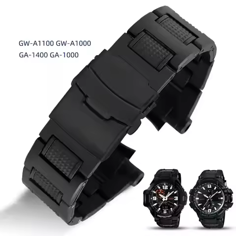 Plastic Steel Watchband for Casio GW-A1100FC GW-A1000 GW-4000 GA-1000 Watch Strap High Quality Men's
