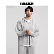 ม่านจีบสไตล์มิยาเกะญี่ปุ่นทรงหลวมแบบลำลองชุดแบบมีฮู้ดแขนยาวบาง Jk110ชาย