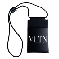 意大利名牌正版 VALENTINO GARAVANI 黑色牛皮長繩掛頸電話袋卡套