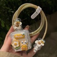 Small Yellow Bear Charger Protector iphone 18w & 20w Cartoon Cable Protector iPhone Charger Head Ada