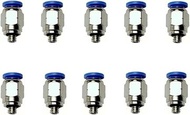 Pneumatic PC6-U10 Male Straight Air Hose Connectors 6MM Tube OD x 10-32 Inch UNF Thread Push to Conn