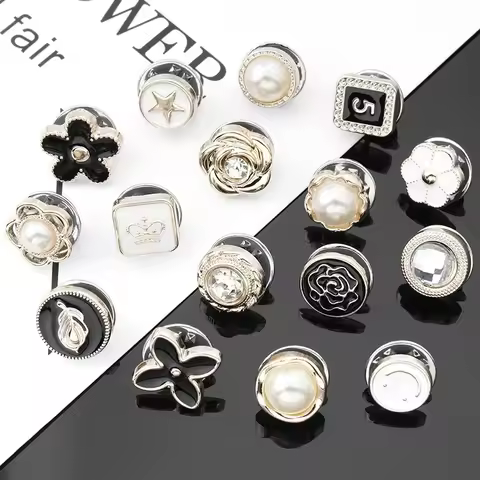10pcs/Lot Button Brooch Prevent Accidental Exposure Buttons Brooch Badge Cufflinks Button Detachable