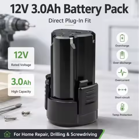 Rated 12V3.0Ah lithium battery compatible with Vickers handheld drill BMS multiple safety protection