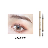 Gold Bar Double Head Triangle Chopper Ultra Fine Eyebrow Pen/3D Convenient Waterproof and Sweatproof/Non Dizzy Dye Eyebrow Pen