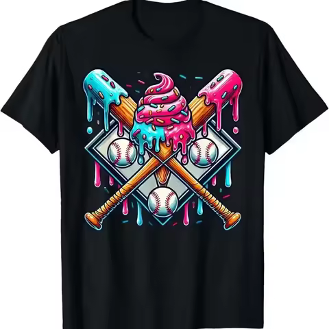Baseball Drip For Boys Ice Cream Youth T Shirt