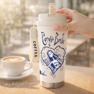 TERMOS Emily Corpse Bride 500ml Stainless Steel SUS316 Tumbler, Leak-Proof Drinking Bottle, Hot and 