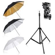 Neewer® Flash Mount Three Umbrellas Kit 33"/84cm White Soft/Silver Reflective/Gold Reflective Umbrel