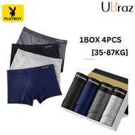 【4Pcs】95%Cotton Men Boxer ,Playboy Men Boxer , seluar dalam lelaki , Boxer & Trunk