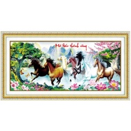 DIAMOND PAINTING of 8 successful horses LV350 |107x50cm| Not yet attached