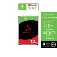 SEAGATE IronWolf NAS HDD ST12000VN0008 / 12TB / 3.5" / 7200RPM / C/256MB / SATA 6GB/s (ฮาร์ดดิสก์) *