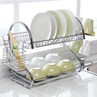 Multi-functional 2 Tier Dish Drainer Dish Rack 2 Tingkat Rak Almari Kotak Bekas Bakul Pinggan Mangku