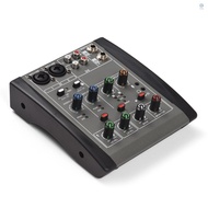 Audio Mixer 4-Channel Mixing Console 48V Phantom Power for Home Studio Recording DJ Network Live Bro