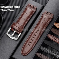 23mm Genuine Calfskin Leather Watchband For Swatch IRONY YOS440 449 448 401G Watch Strap Men Women S