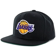 Mitchell & Ness Los Angeles Lakers Name Solid Black Adjustable Snapback Hat/Cap