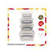 Disposable Square Plastic Food Microwavable Container With Lid 50pcs SQ250 SQ350 SQ450 SQ550