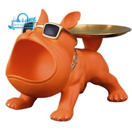 Key Holder Bowl Key Bowl for Entryway Table Dog Statue Orange