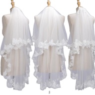 Dk023 White Double Short Veil Bridal Wedding Wedding Headdress Comb Net Yarn 888LYAJIE251026 MJPA