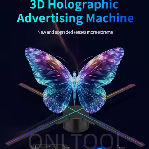 Newest P65 HD 3D Hologram Fan Projector LED Sign Holographic Player support Video Shop Advertising D