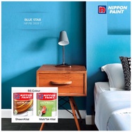 5L Nippon Paint Interior Satin Glo Sheen &amp; Easy Wash Matt PB 2819T Blue