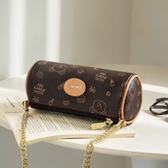 Bag 2026 Retro Printed Cylinder Bag Shoulder Crossbody Female Bag Underarm Bag