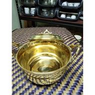 Traditional brass pot periuk tembaga bertudung