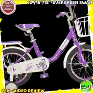 Sepeda Anak Perempuan 6 Inch Mini Evergreen Swan Umur 4 - 7 Tahun