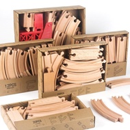 Children's Wooden Train Track Accessories Scene Assembly Magnetic Expansion Compatible with Small Tr