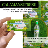 BRCos 36 Pcs Dishwashing Liquid Generic Sticker Label Calamansi Fresh High-Quality, Waterproof Vinyl