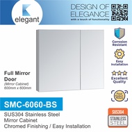 Sinor SMC-6060-BS Fully SUS304 Stainless Steel Wall-Mounted Rectangle Bathroom Mirror with Multiple Compartments Cabinet,Bathroom Mirror Cabinet,Shelf Storage Cabinet,Multiple Compartment Cabinet