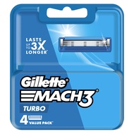 Gillette Mach3 Turbo Refills 4 Pcs