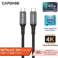 CAPDASE Metallic EM-CC240 USB-C To USB-C 4K 20G Sync and Charge Cable 240W 48V 5A 1.5M Fast Charging