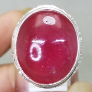 Cincin Batu Permata Akik Asli Merah Ruby Jumbo Ring Perak